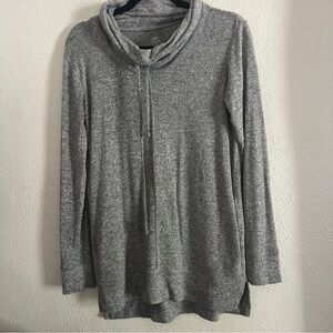 Aerie Just Add Leggings Cowl Neck Heather Gray Tunic Shirt